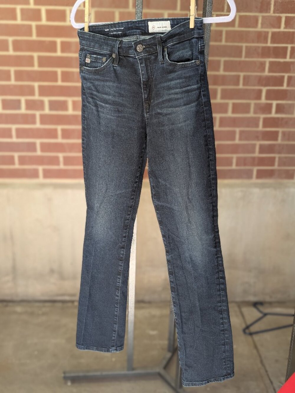 AG Adriano Goldschmied Mari Jeans - Blue High Rise Slim Straight, Sz 26 Classic